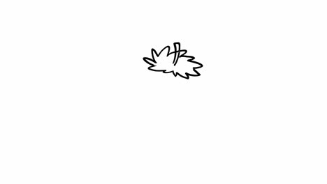 a simple black-and-white animation showing a strawberry growing from a small doodle to full size