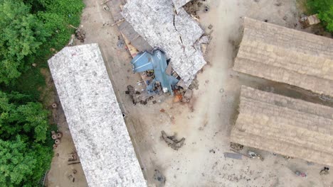 Old-village-movie-set-simulating-south-east-Asia,-In-Hong-Kong,-Aerial-view