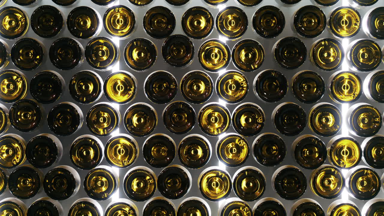 Multiple wine bottles on racks at the Chateau de Cremat winery