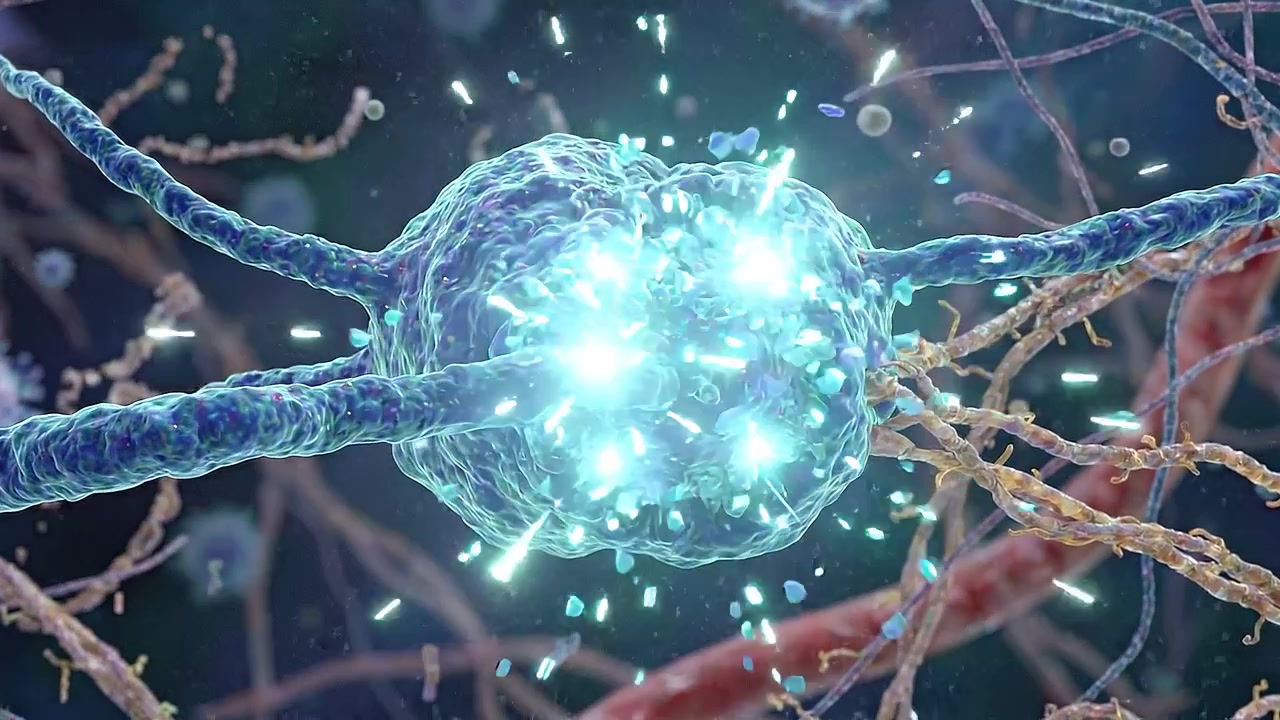 Microscopic Animation of a Virus Cell Exploding