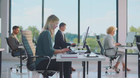 employees working in a modern office