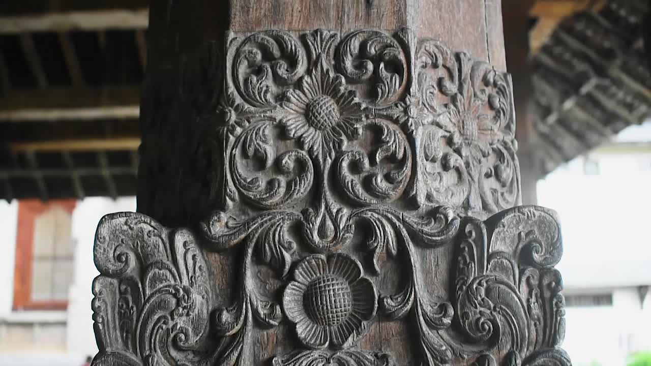 Ancient wood carvings in legislative building in Sri Lanka in Kandyan era