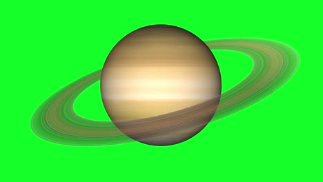 saturn is rotating in green screen. loop video of planet which has ring.