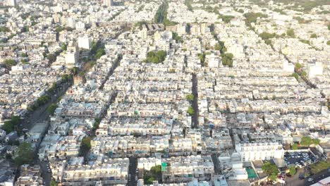 aerial top view of rajkot city with beautiful architecture, india