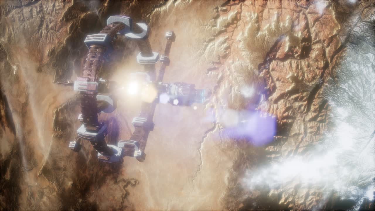 지구와 우주선. 지구 위의 우주선