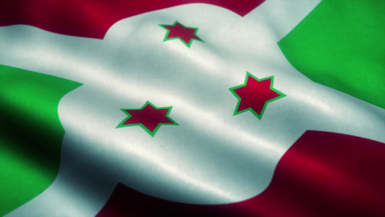 바람에 흔들리는 부룬디 발, 부룬디의 국기, 부런디의 표지, 무결한 루프 애니메이션