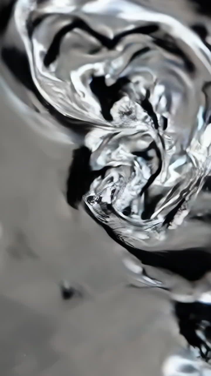 Abstract Silver Liquid Swirls