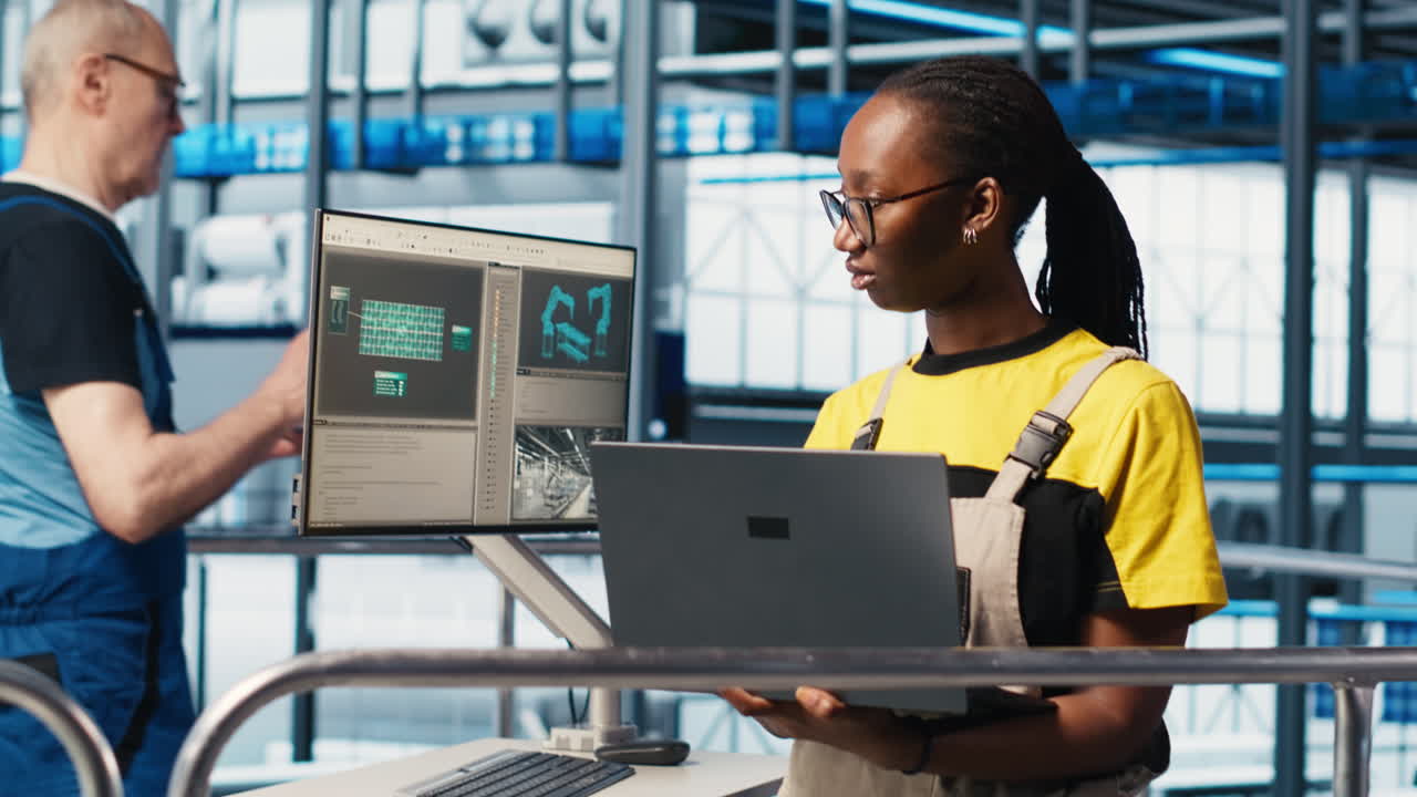 Portrait of happy engineer in smart photovoltaics factory