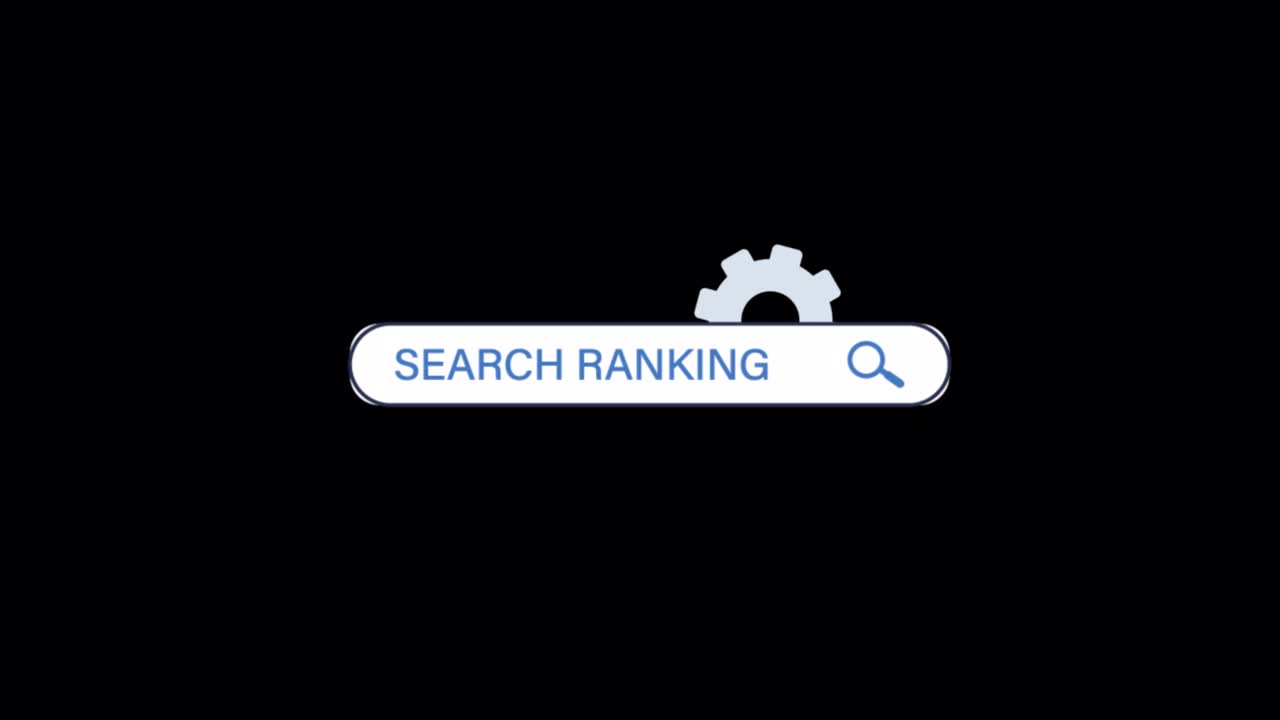 Animated Search Bar with 'Search Ranking' Text and Rotating Gear