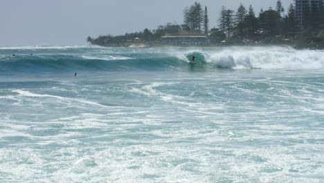 surfista tallando en una ola perfecta