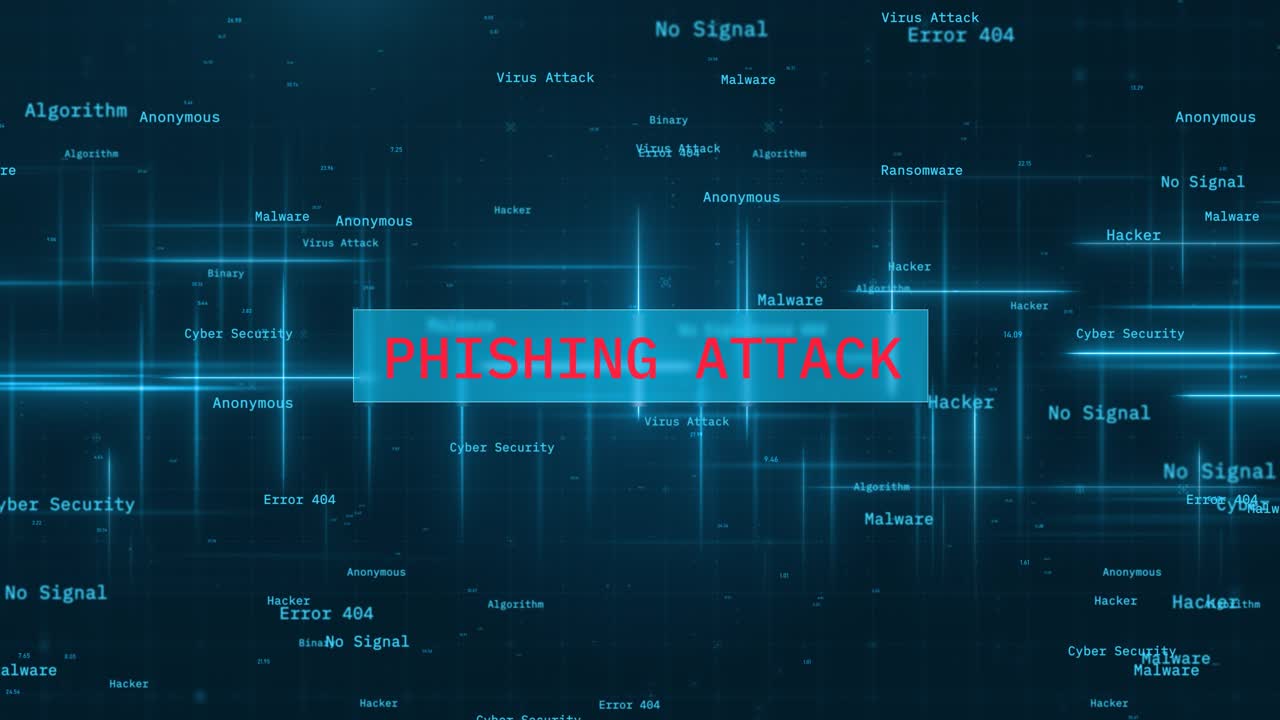 Phishing attack alert over hi-tech futuristic background
