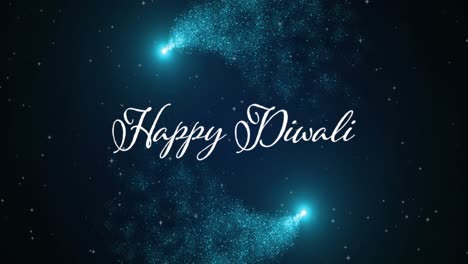 Animation-of-happy-diwali-text-over-shooting-stars-on-black-background