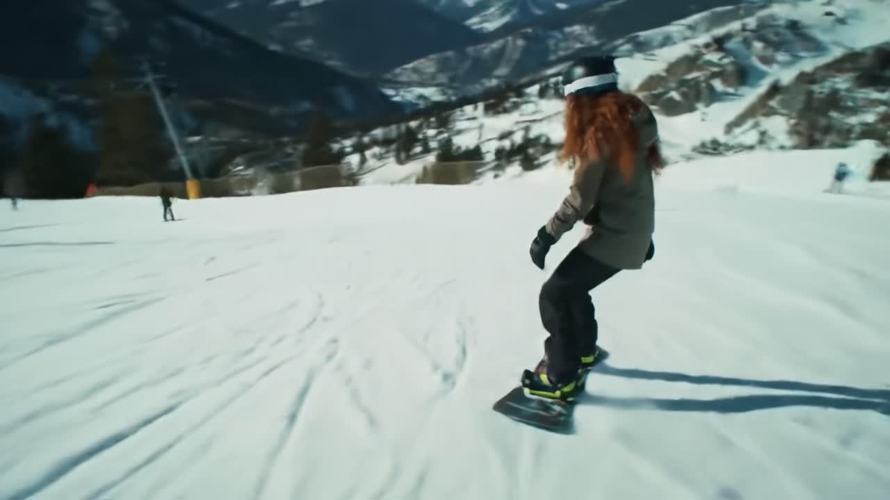 snowboard en las montañas