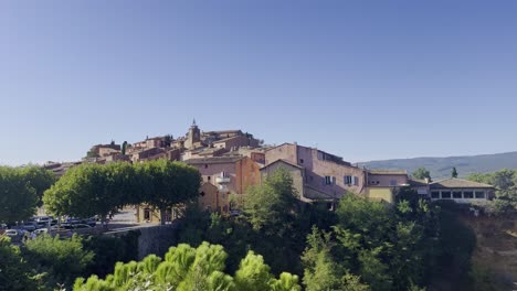 Small-historical-village-in-France-made-up-of-old-stone-houses-in-good-weather