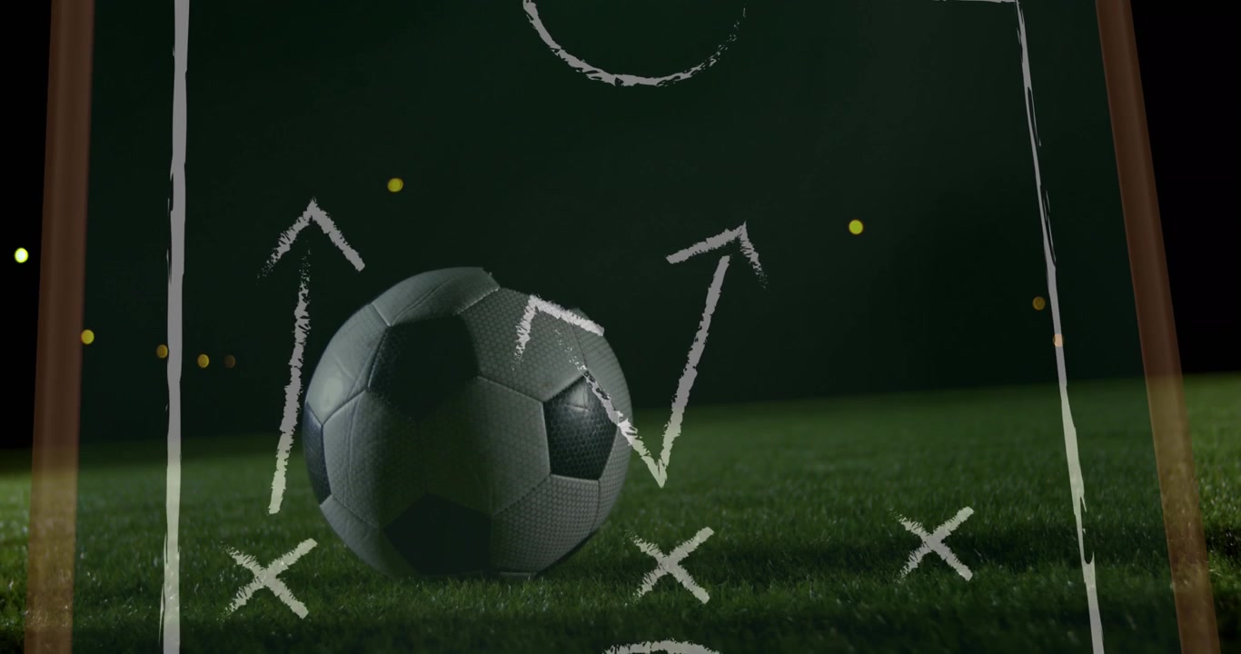 Animation af netværk af forbindelser over fodboldspiller