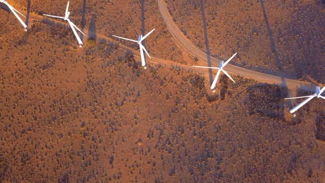 aerial view of the wind farm in nevada.