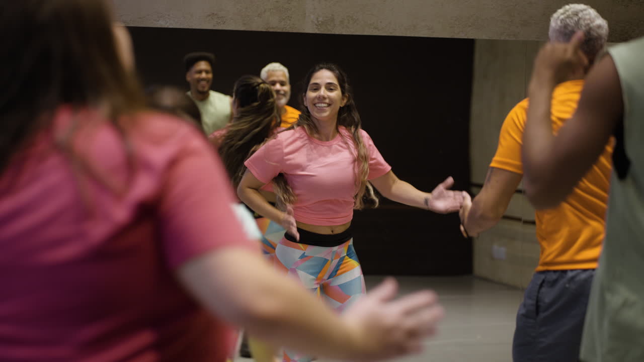 Group fitness dance class