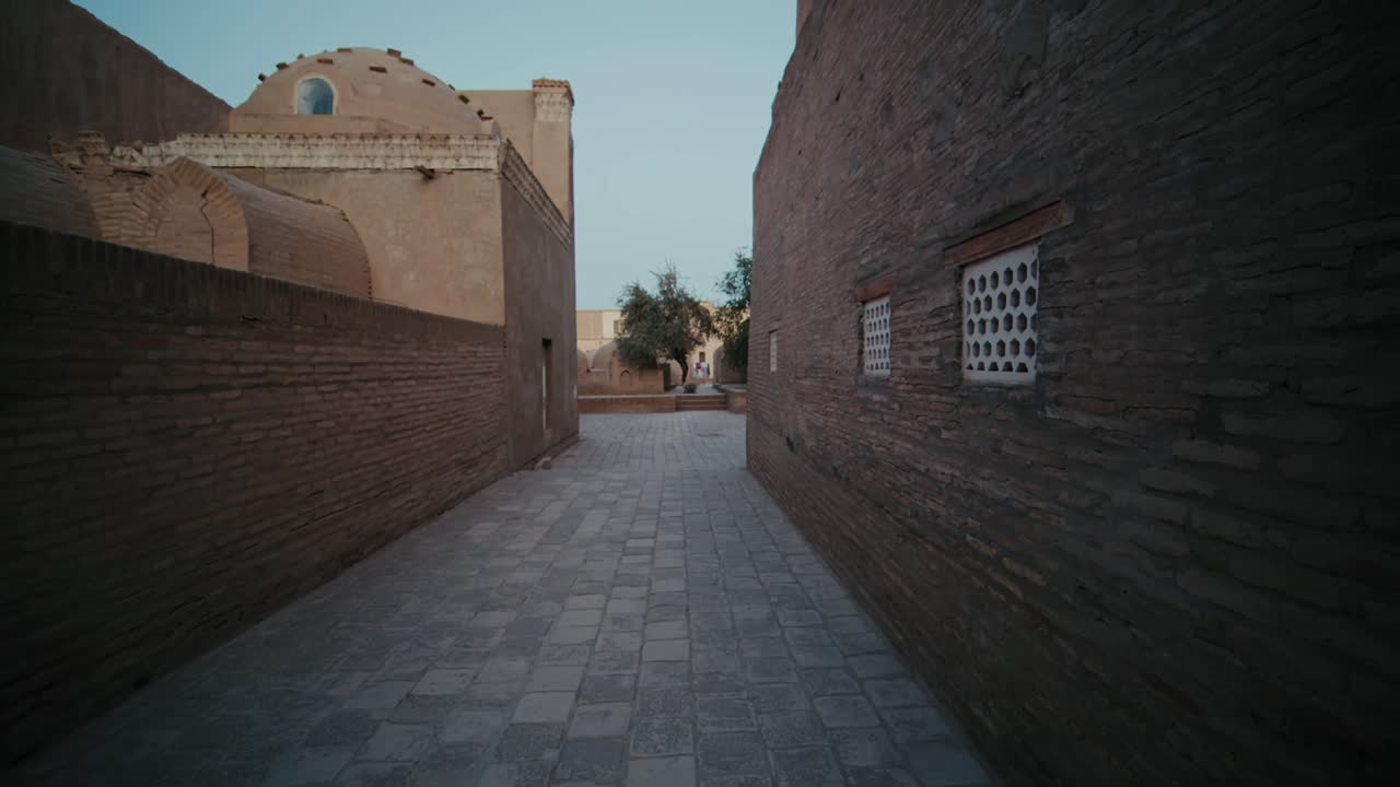 Khiva Ichan Kala Fortress Streets of Old city evening time, Uzbekistan