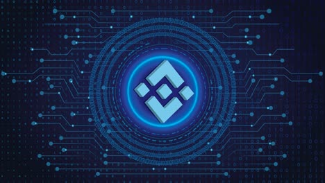 binance crypto blockchain crypto currency digital encryption, digital money exchange, technology global network connections on a blue background concept