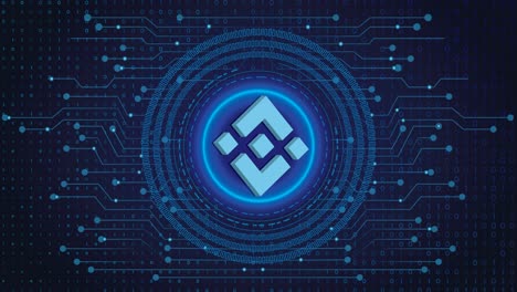 binance crypto blockchain cripto moneda cifrado digital, intercambio de dinero digital, conexiones de red global de tecnología en un concepto de fondo azul