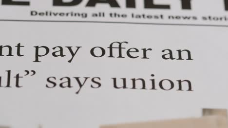 newspaper headlines discussing strike action in trade union dispute 2