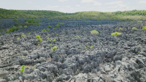 fly over the beautiful tsingy ankarana rocks in madagascar island