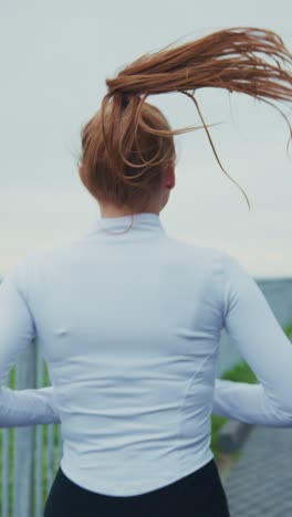 dynamic running session: captivating moments of a female athlete in motion against a serene backdrop of nature, embodying determination and energy