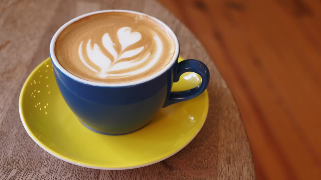Close-up of Coffee with Latte Art