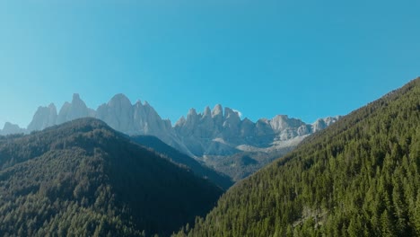 aerial drone shot of the dolomites alps italy, dolomites