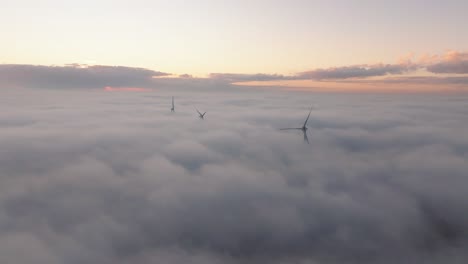 turbine in foggy cloudy conditions