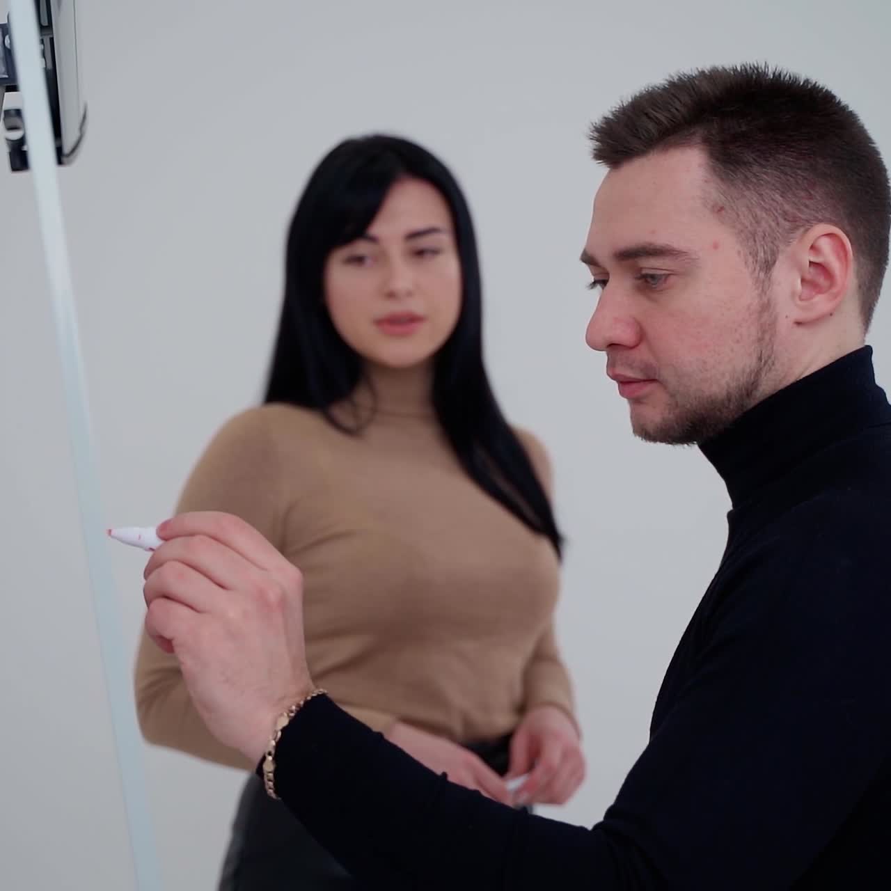 Confident man making presentation