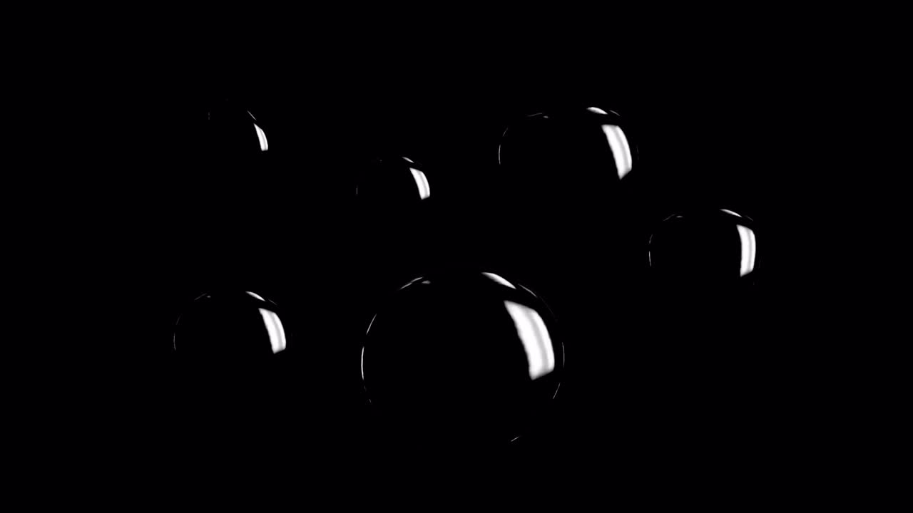 검은 바탕에서 움직이고 박동하는 검은 거품의 애니메이션