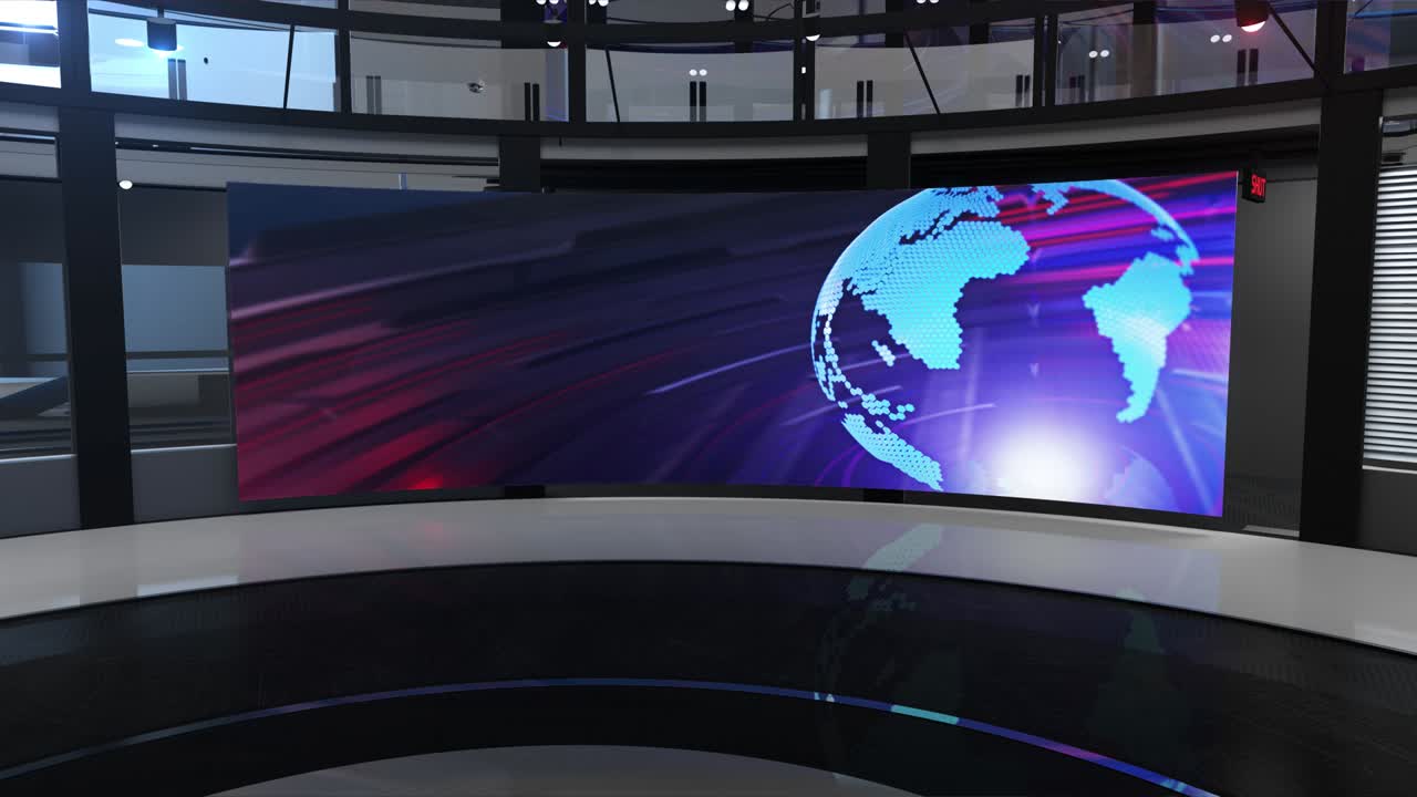 el bucle de fondo del estudio de noticias virtual en 3d