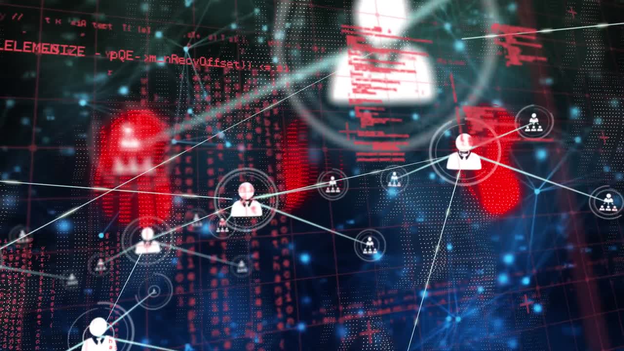 animación del globo con una red de conexiones sobre el patrón sobre fondo negro