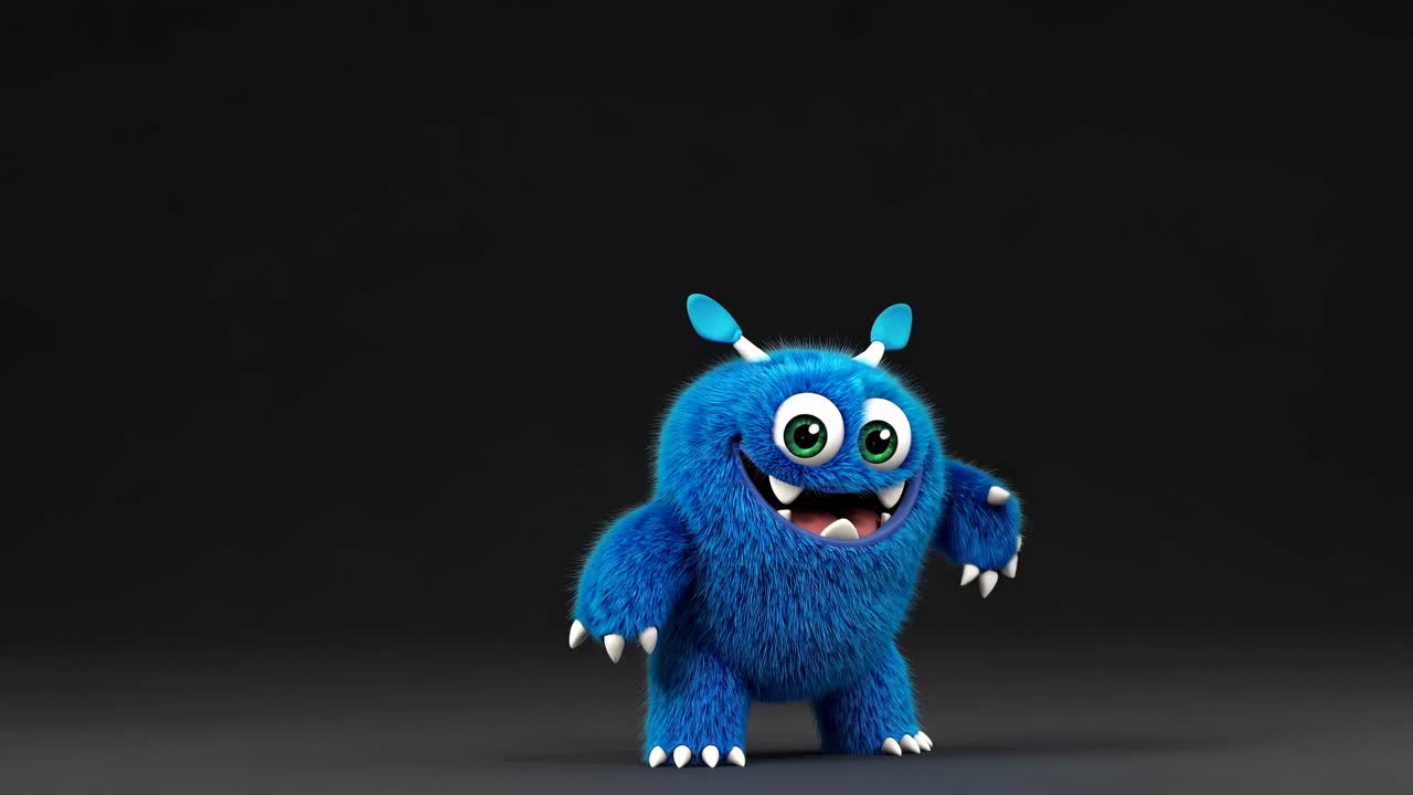 el monstruo peludo azul