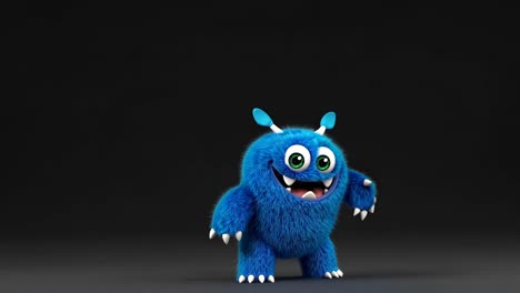 blue furry monster