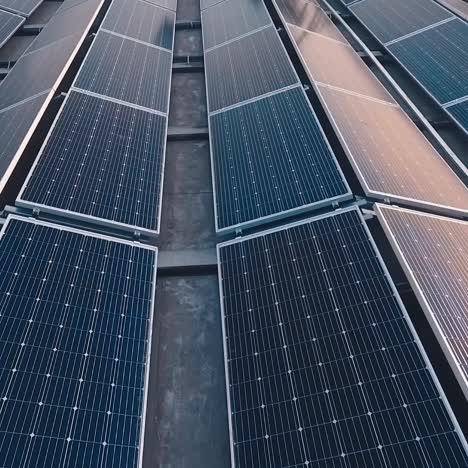 aerial view of solar energy on rooftop