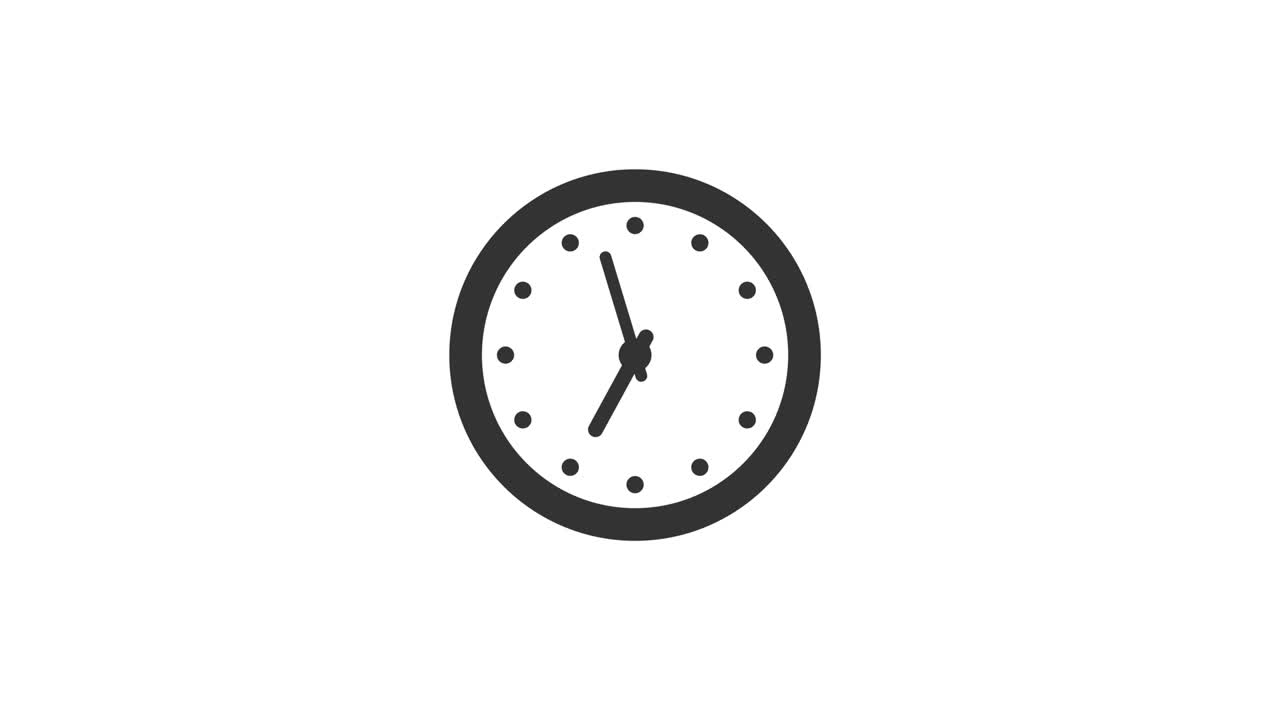 reloj con flechas en movimiento. gráficos de movimiento animación del icono del cronómetro