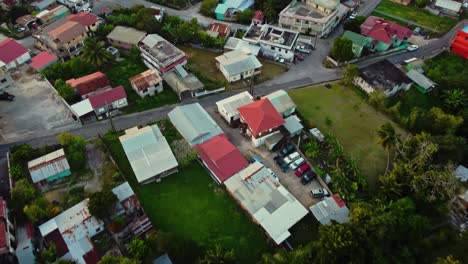 aerial over the colourful town of san ignacio in belize