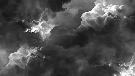 a thunderstorm inside the thick clouds