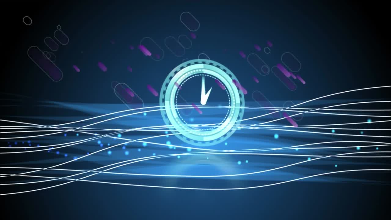 모양 위로 움직이는 시계의 애니메이션