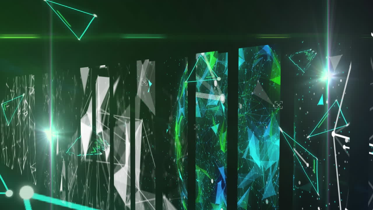 animación de la red de conexiones sobre formas