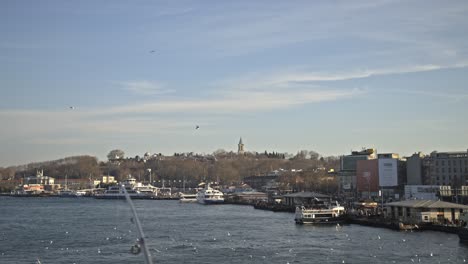 이스탄불에서 보스포루스 (bosphorus) 의 역사적인 반도 전망