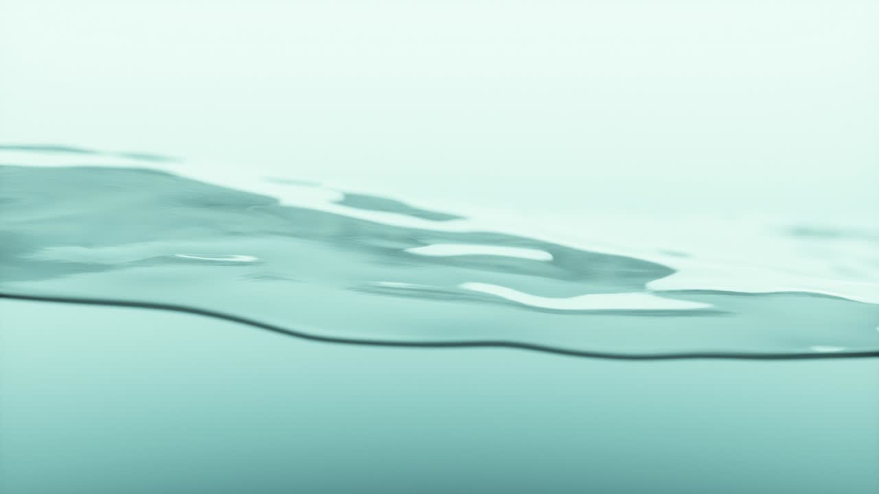 아름다운 물 표면. 밝은 파란색. 물선의 애니메이션 파동과 함께 추상적인 배경. 원활한 루프 3d 렌더링.