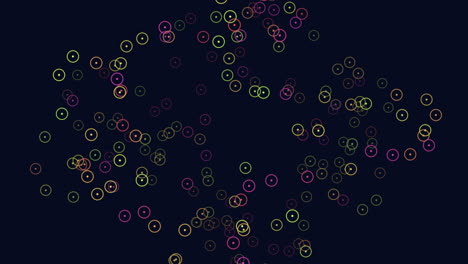 colorful floating circles on dark background