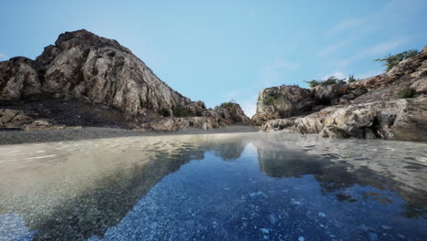 formación de roca volcánica de las galápagos en el océano