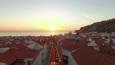 coastal town sunset view