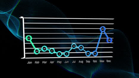 animación del procesamiento de datos sobre un fondo negro