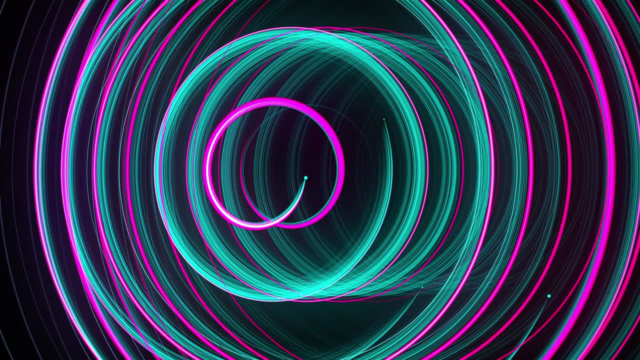 Abstract spiral rotating glow lines, computer generated background, 3D rendering background