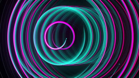 líneas de brillo giratorias en espiral abstractas, fondo generado por computadora, fondo de renderización 3d